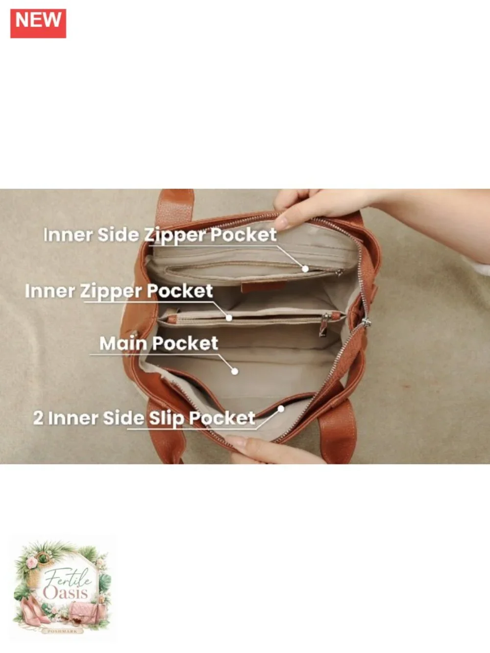 Genuine Leather Small Satchel Tote Crossbody Shoulder Bag with Zipper